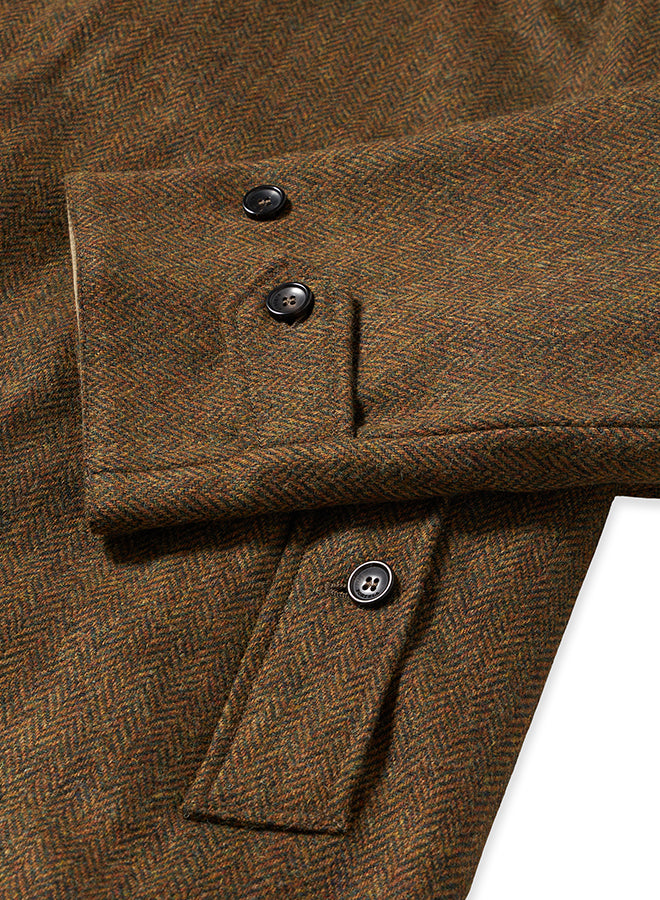 Stanford Cappotto Monopetto Reversibile in Herringbone di Lana