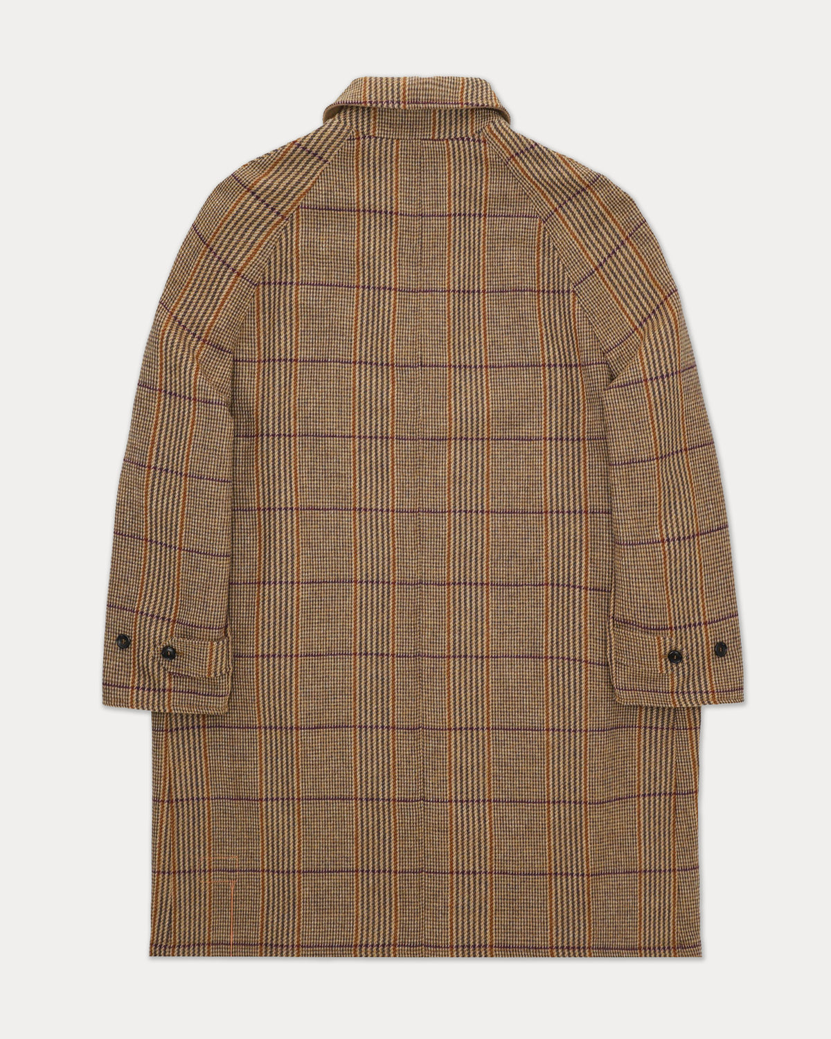 Stanford Reversible Single-Breasted Wool Check Coat