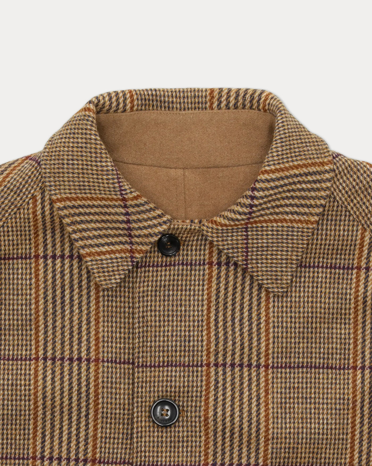 Stanford Cappotto Monopetto Reversibile in Lana Check