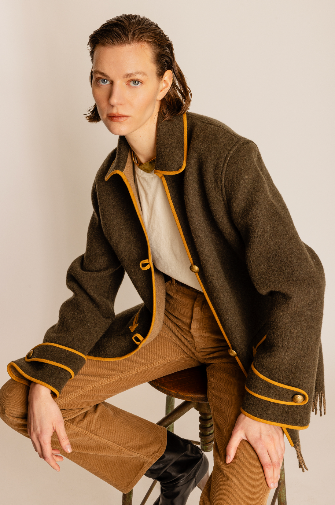 Danika Cappotto In Lana Con Frange