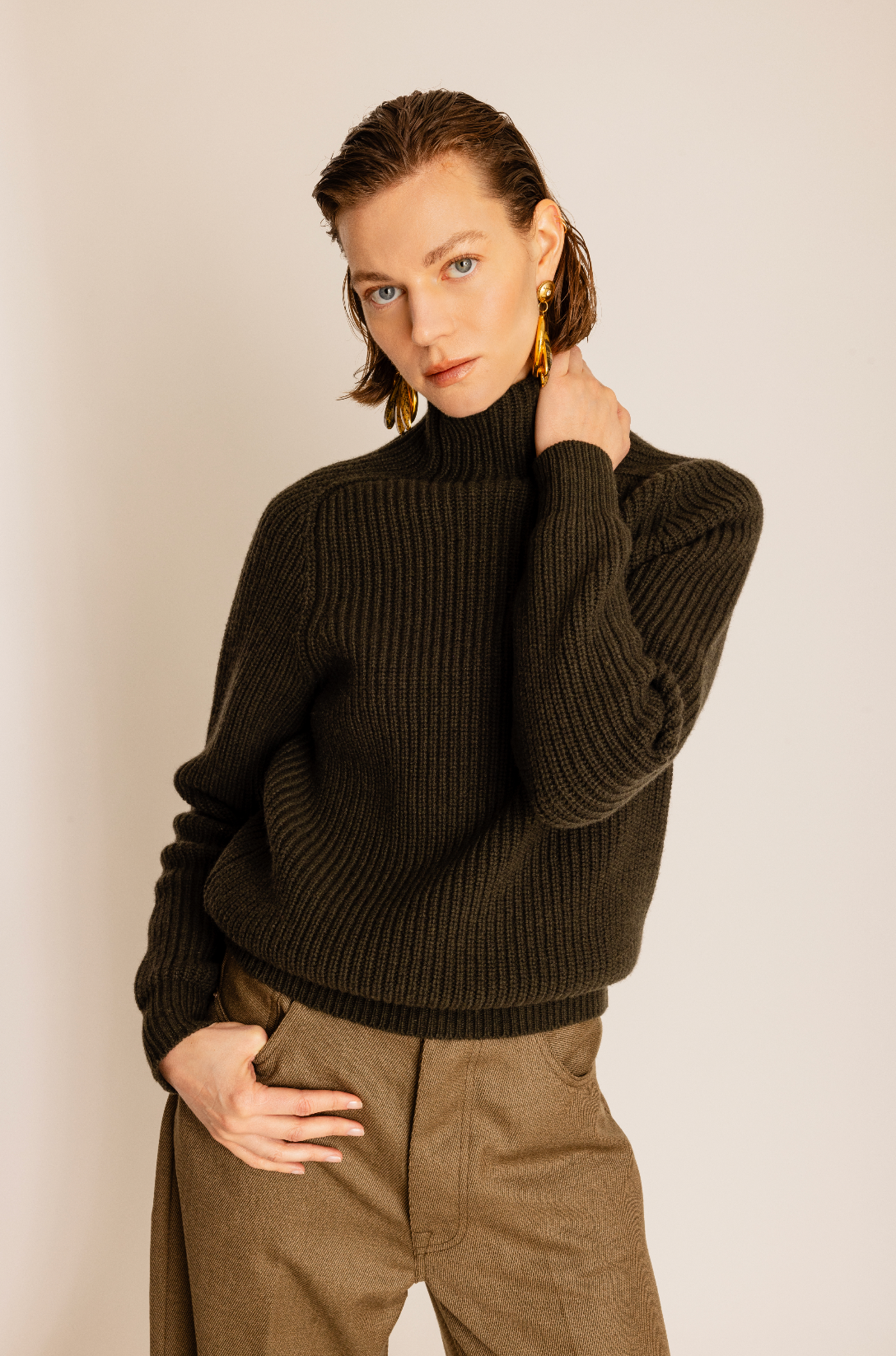 Leona Maglione Collo Alto Lana e Cashmere