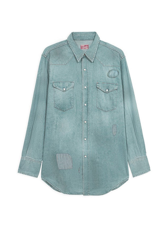 Jennyvint Camicia In Denim Custom Wash