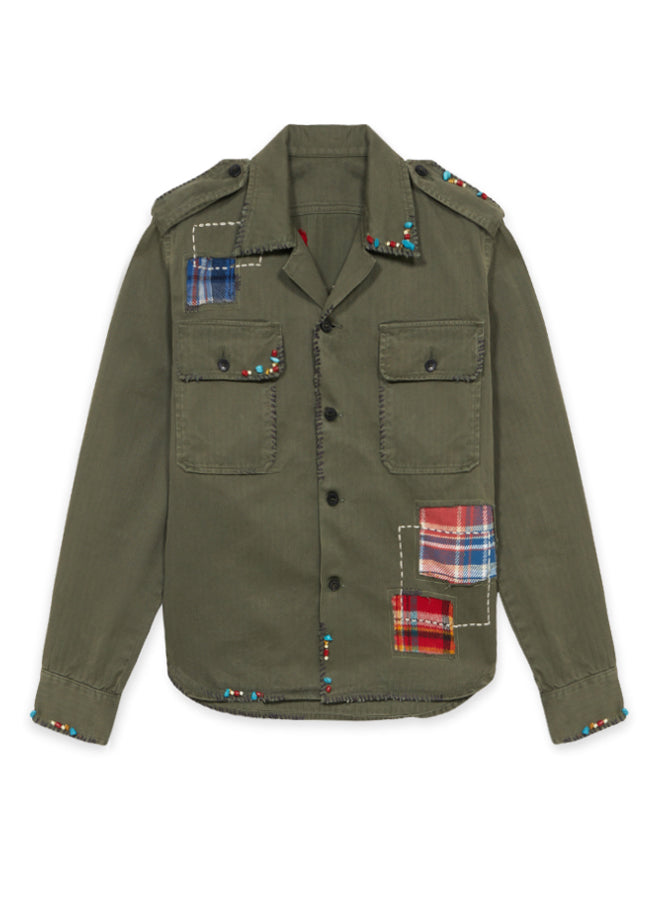 Bonnier Camicia In Herringbone Con Patch