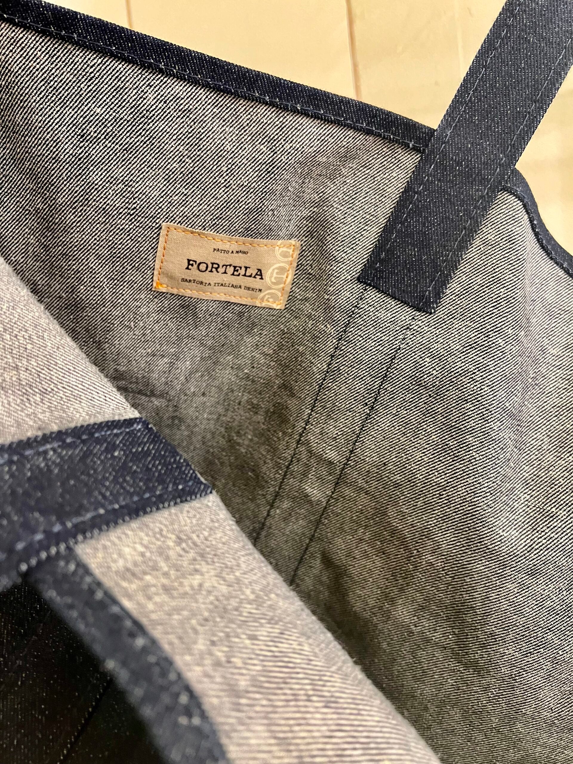 Tawelbag Borsa In Denim Cimosato Indigo Rinse