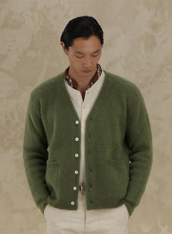 Teddy Cardigan Con Tasche Patch