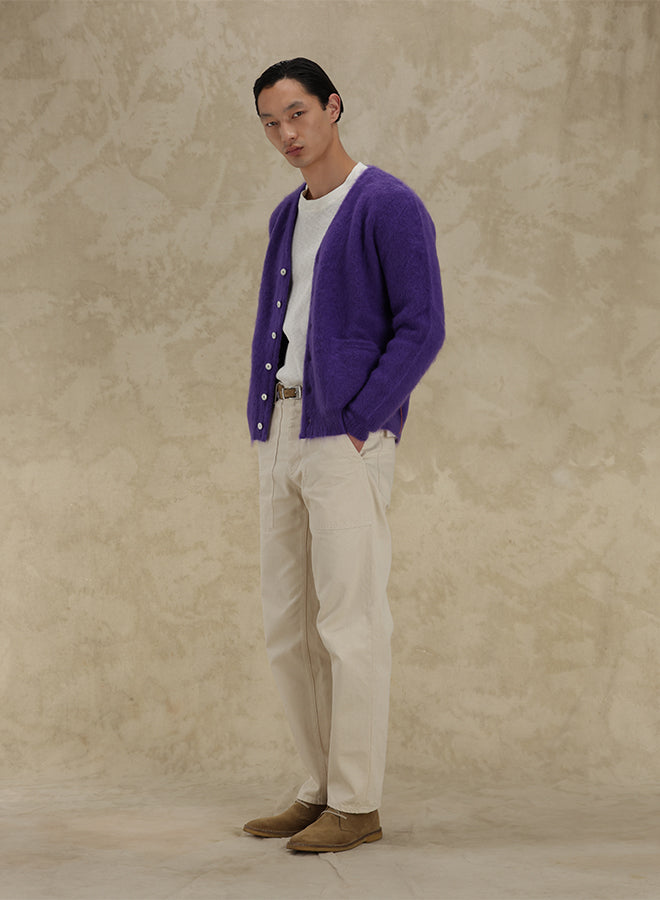 Teddy Cardigan Con Tasche Patch