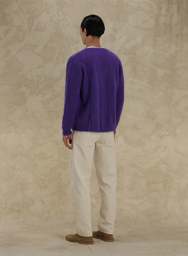 Teddy Cardigan Con Tasche Patch