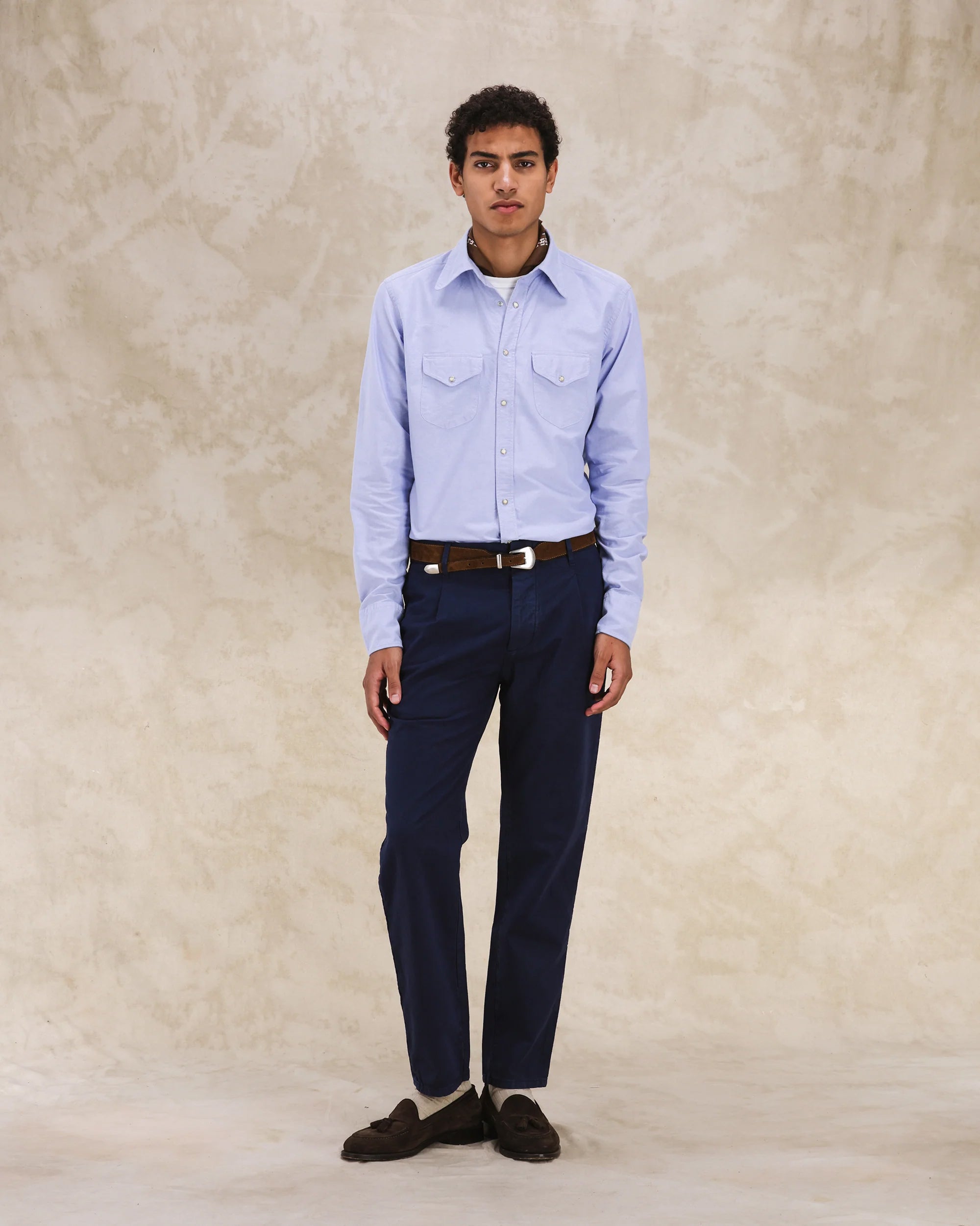 Tex Texan Shirt in Oxford Cotton