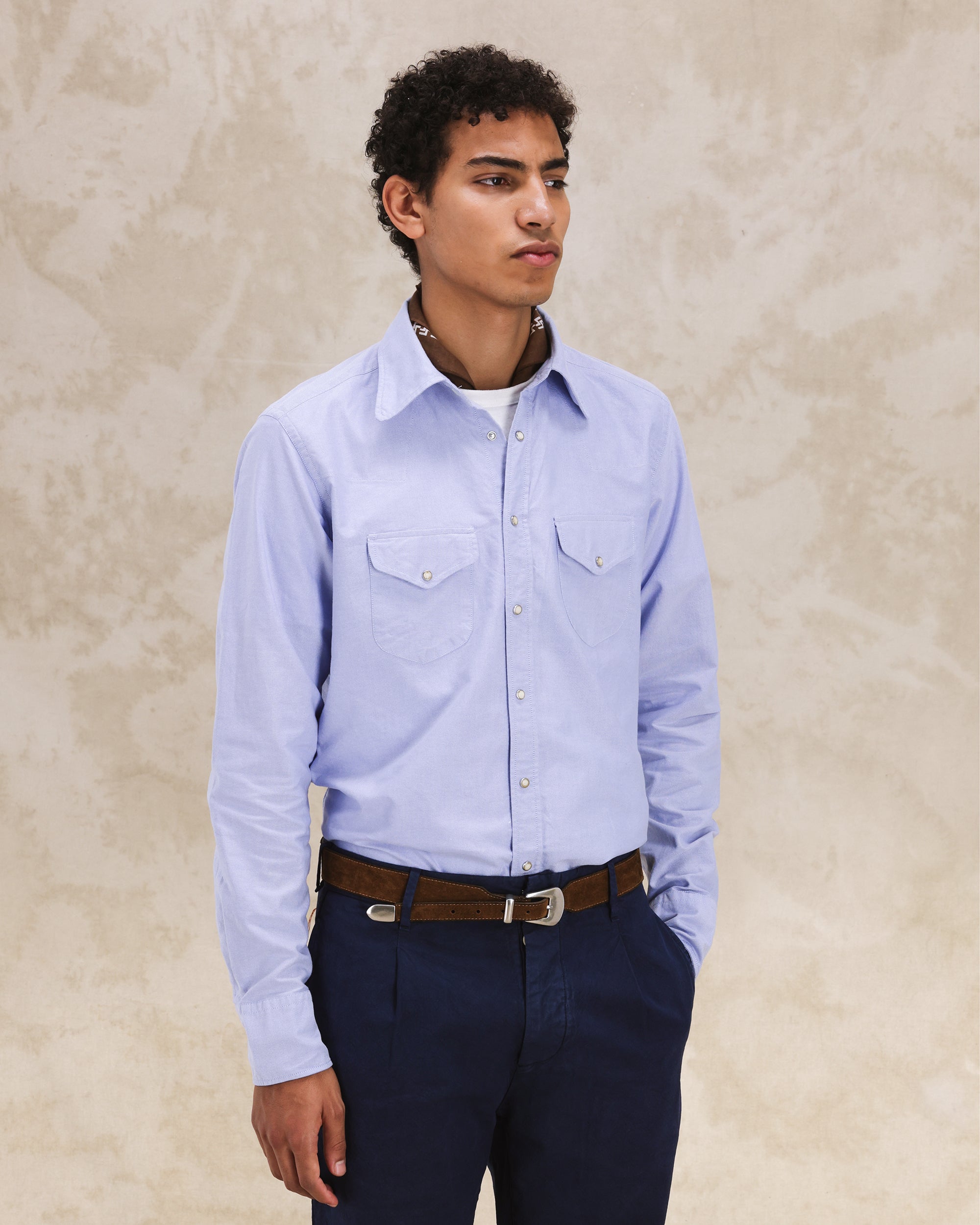 Tex Camicia Texana in Cotone Oxford