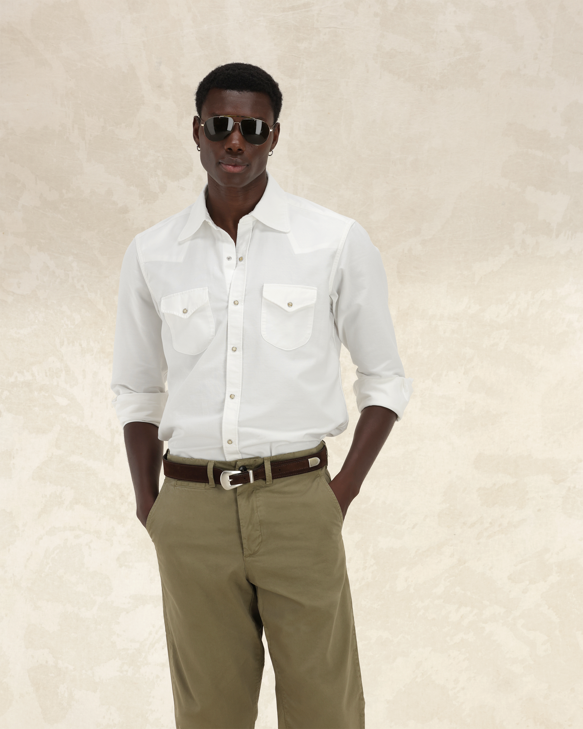 Tex Camicia Texana in Cotone Oxford