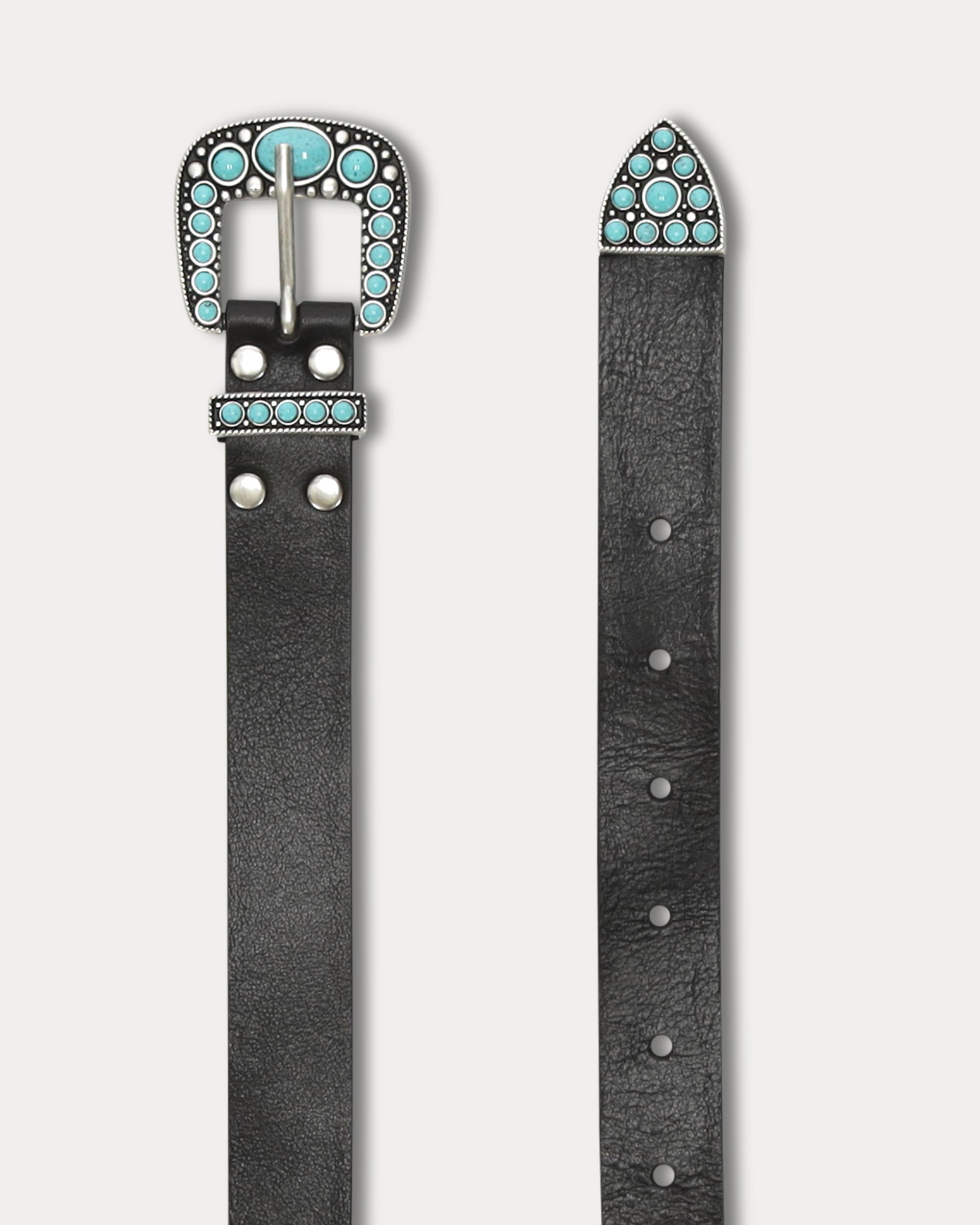 Thelma Calfskin Belt With Turquoise