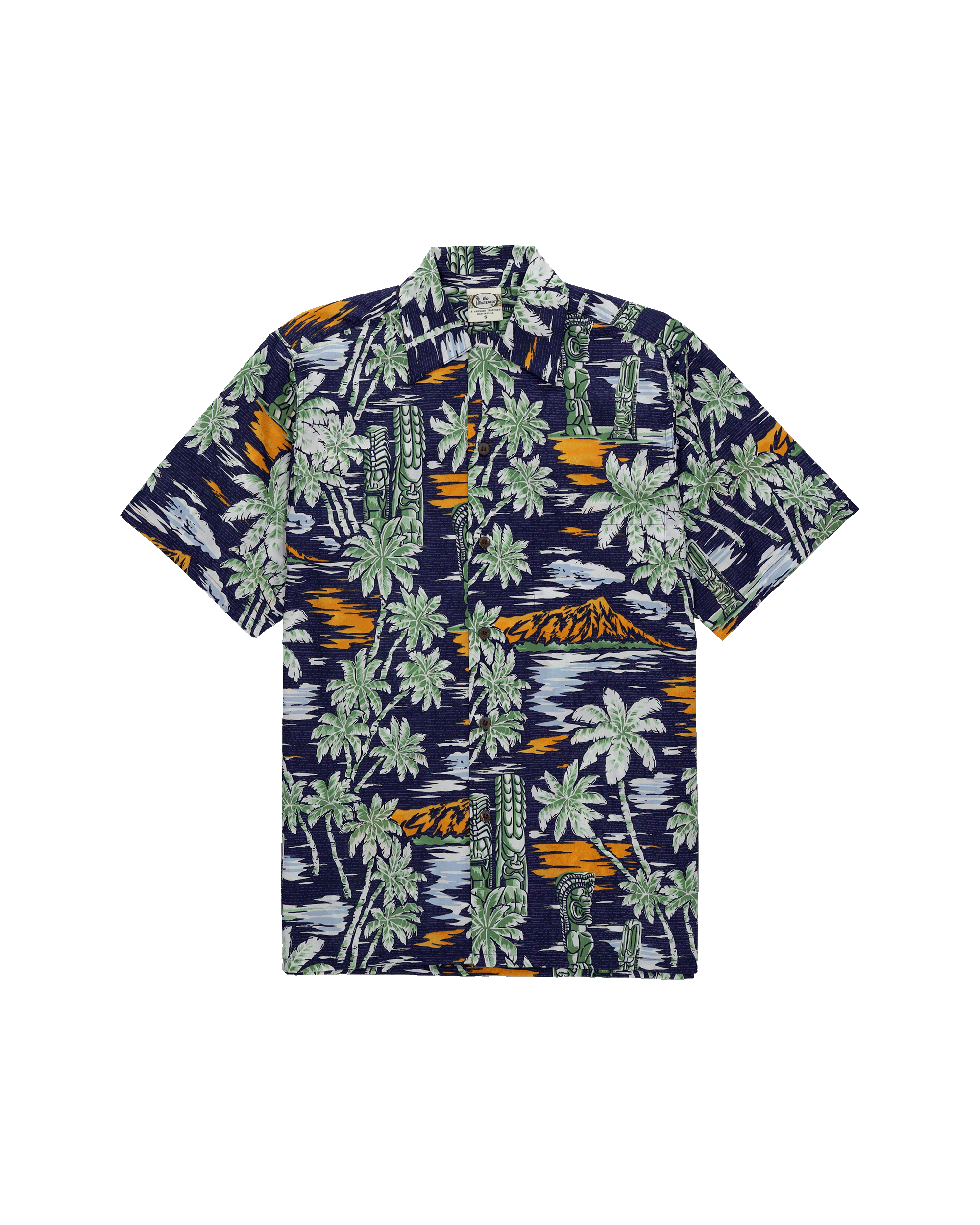 Tikisunset Shirt Vintage Camp Collar / Old School Loose Fit