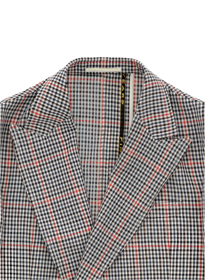 Travel Giacca Classica In Fresco Lana A Quadri