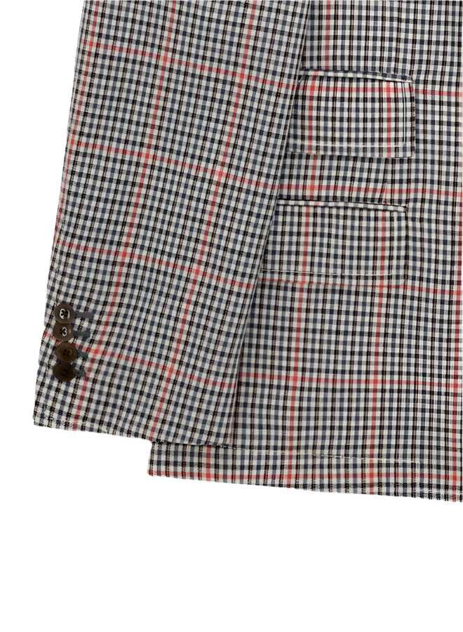 Travel Giacca Classica In Fresco Lana A Quadri