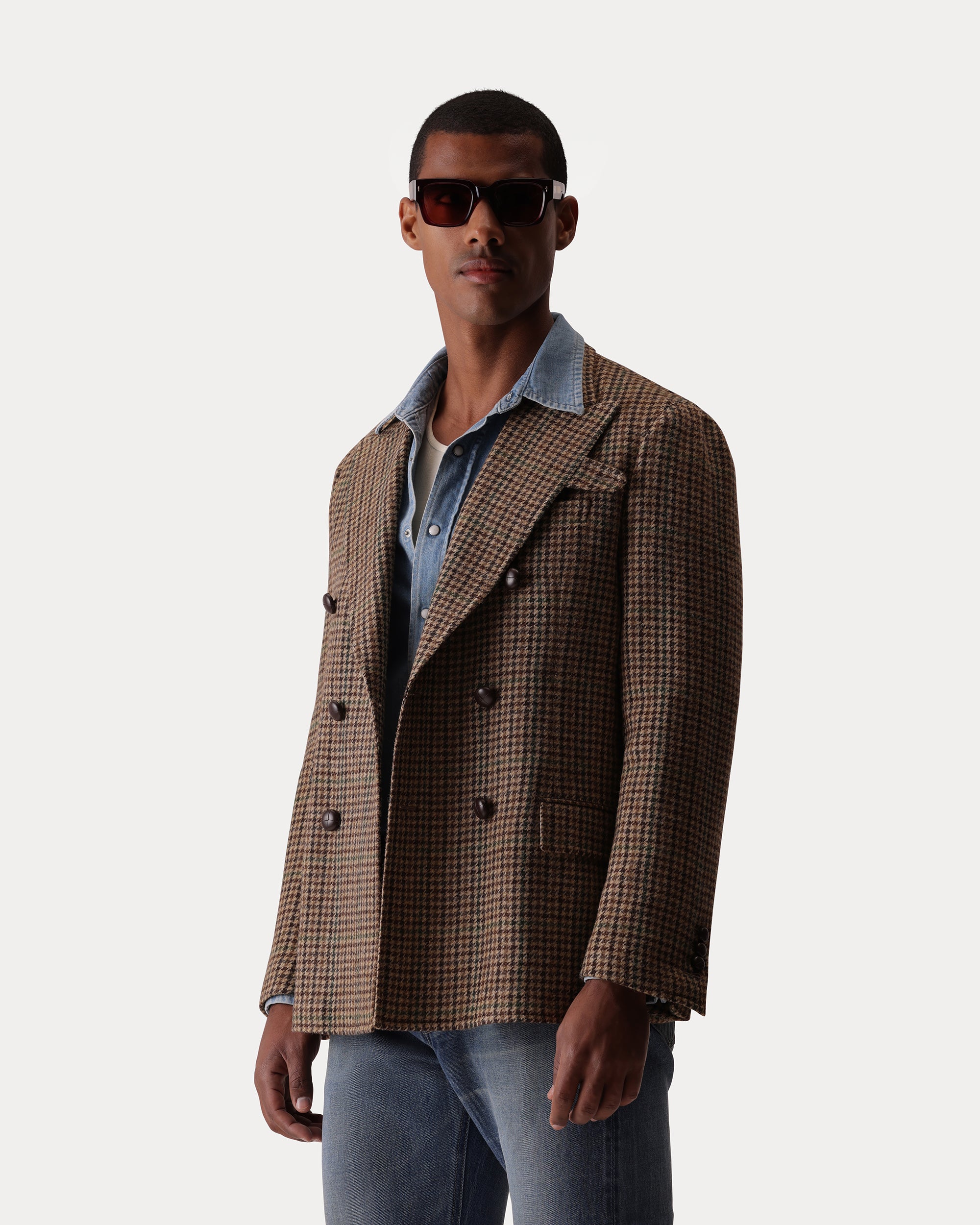 Travel Giacca Classica in Tweed di Lana