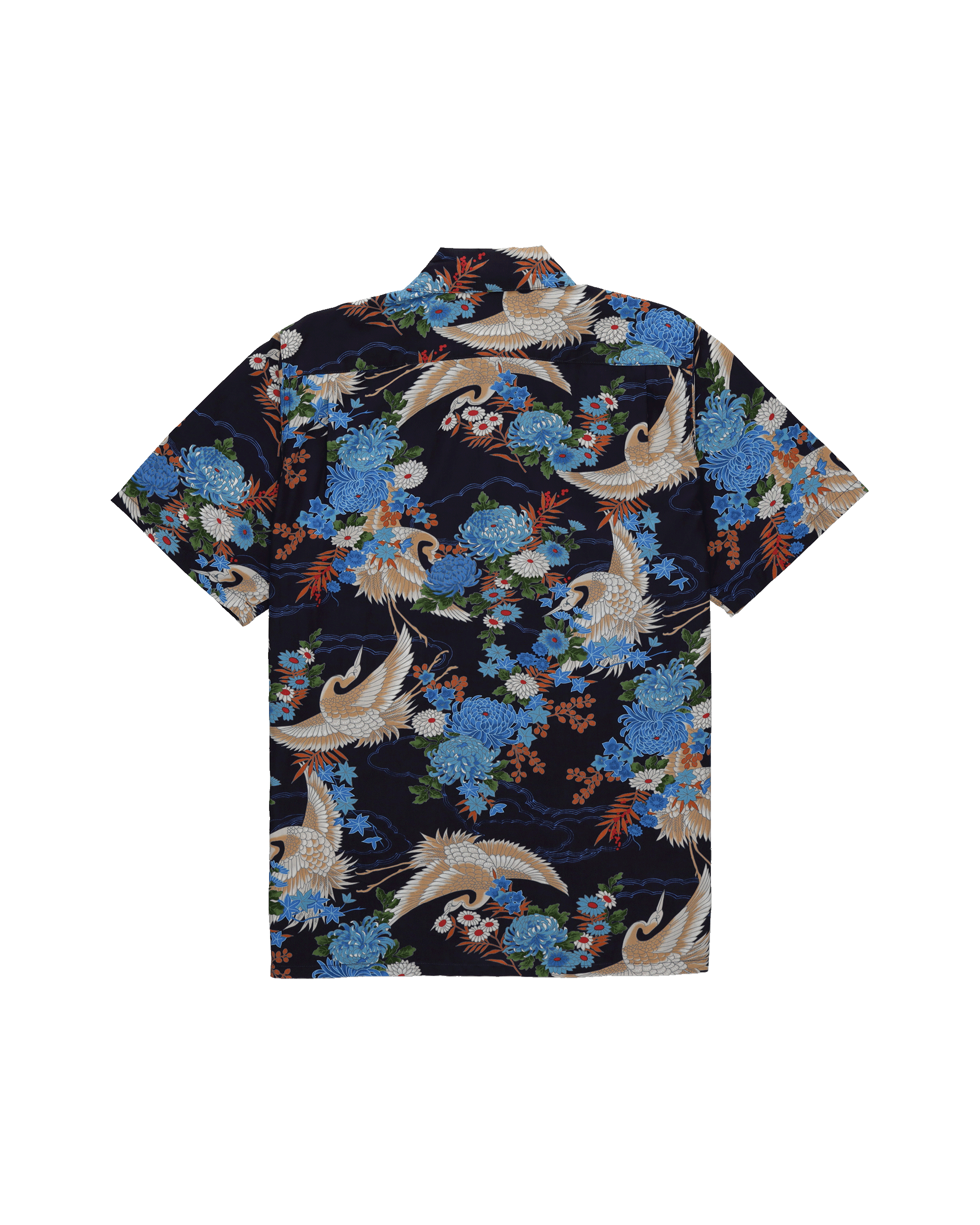 Tsuru Camicia Con Stampa in Cotone a Maniche Corte