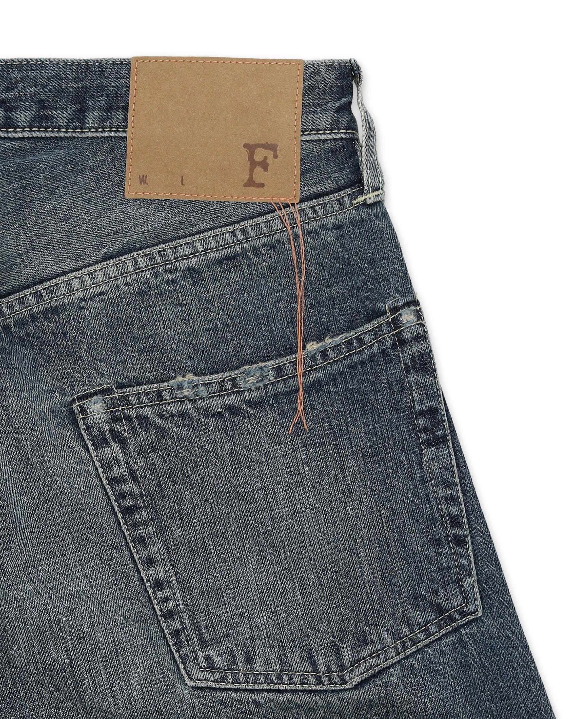 Unclejohn Japan Denim Cimosato 5 Tasche a Vita Alta Custom Wash