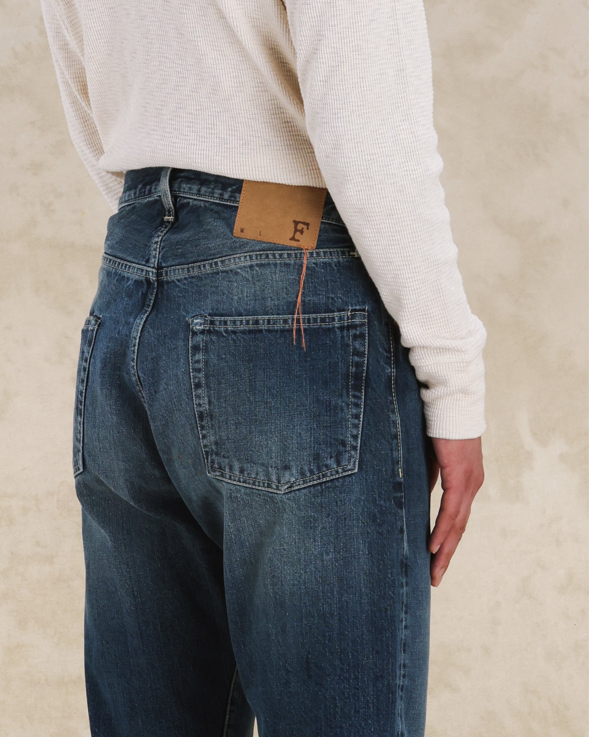 Unclejohn Japan Denim Cimosato Tasche a Vita Alta Custom Wash