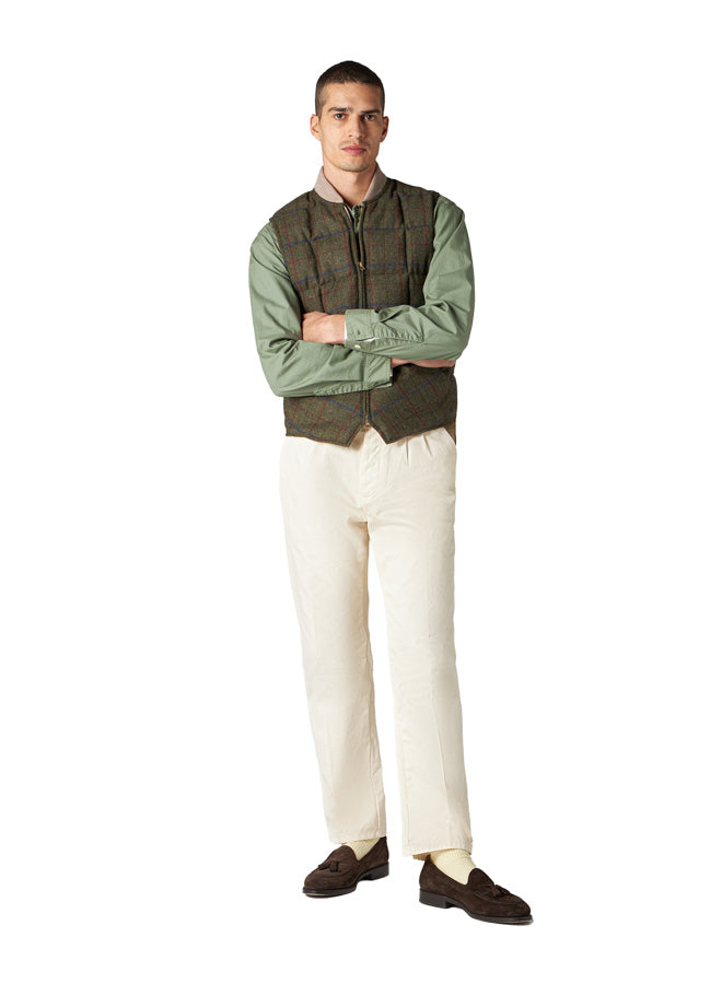 Vest Gilet Smanicato In Lana A Quadri