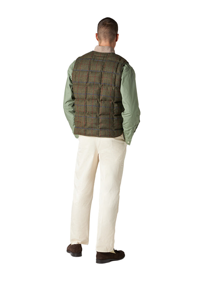 Vest Gilet Smanicato In Lana A Quadri