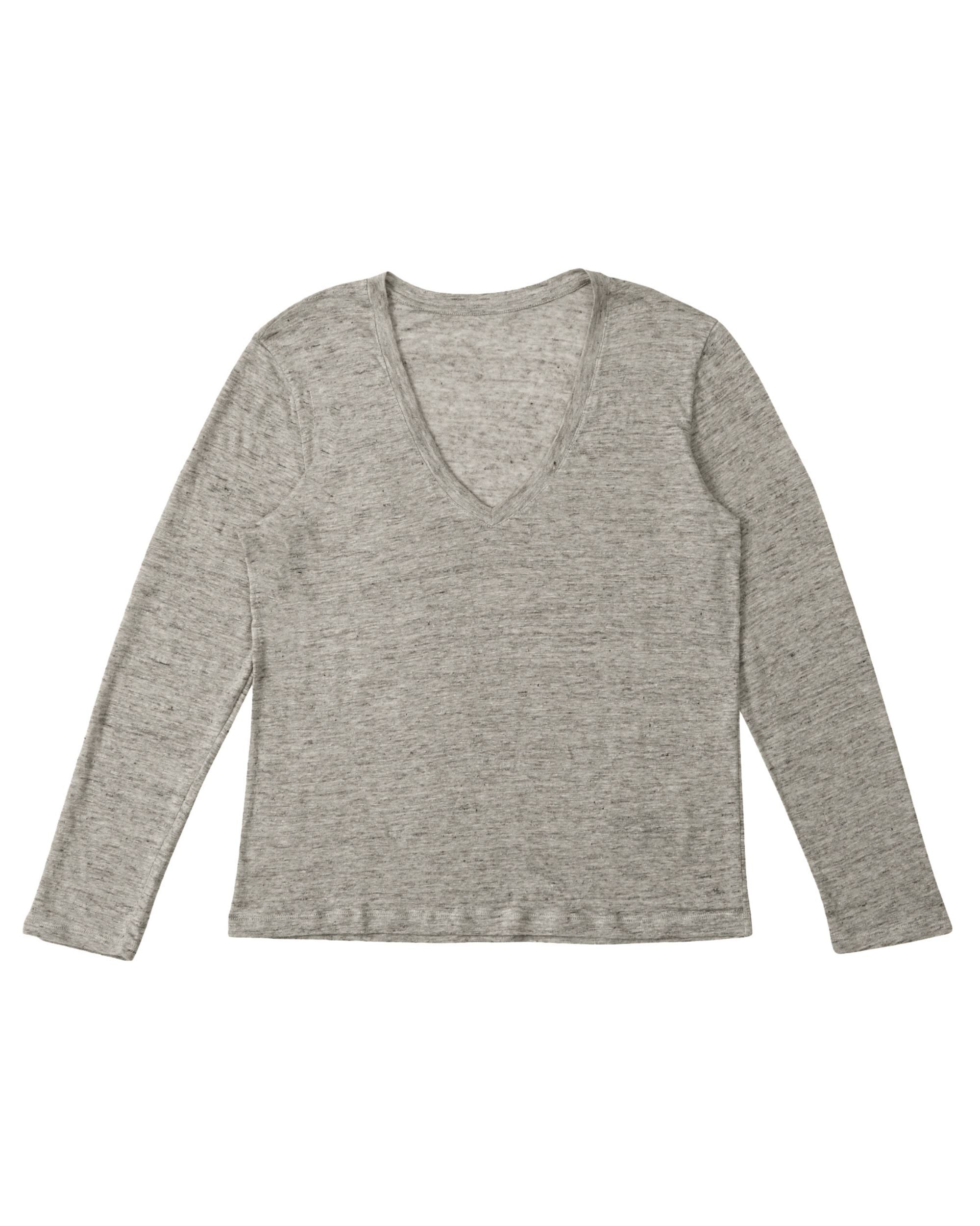 Cara T-Shirt Manica Lunga in Lino Melange