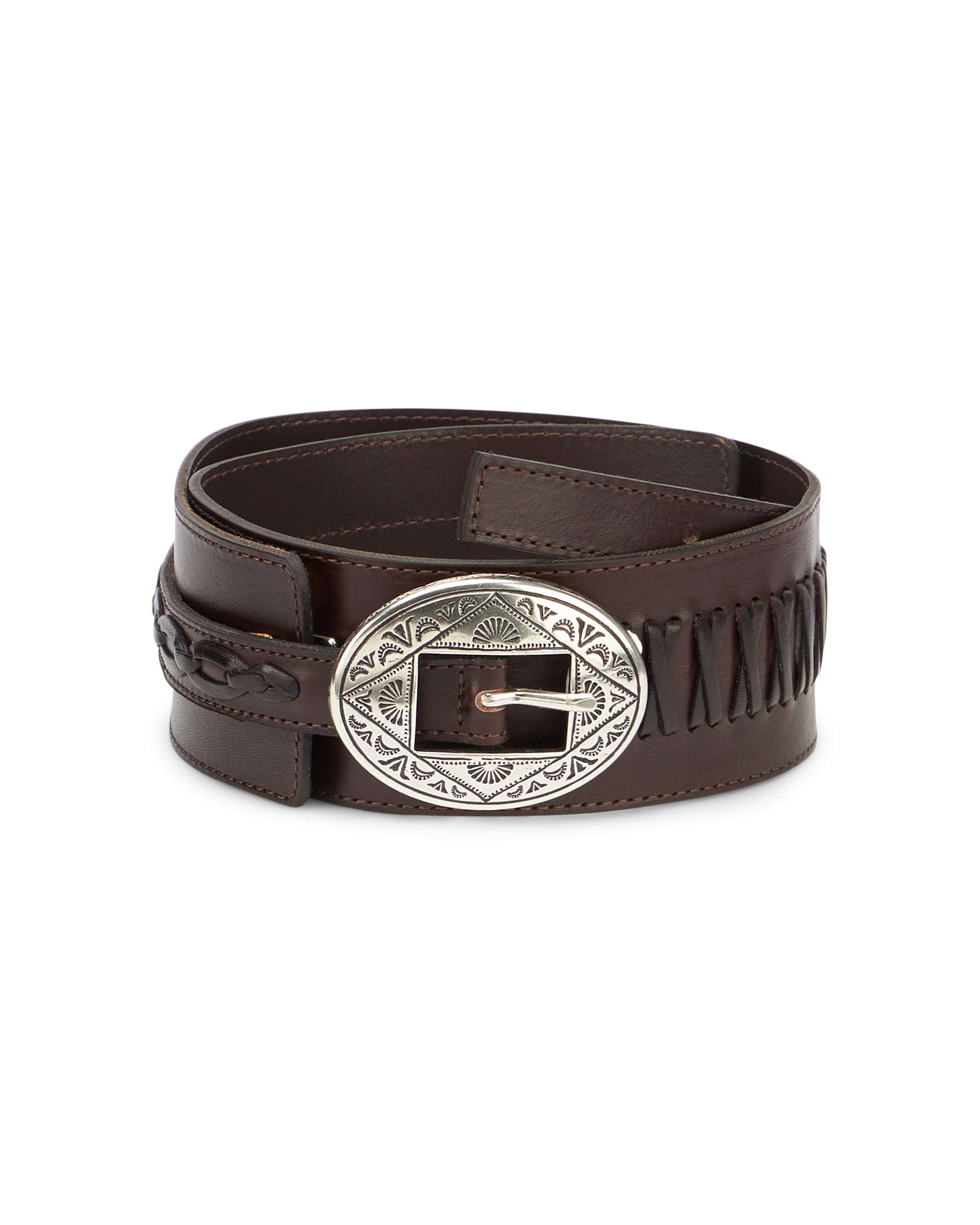 Carol Cintura in Pelle con Fibbia con Incisioni