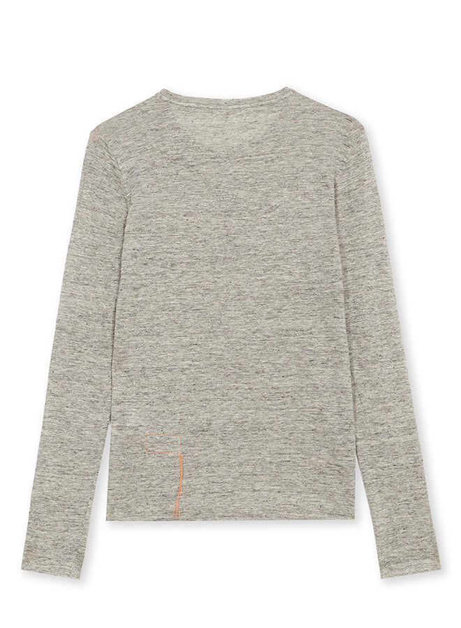 Coralie T-Shirt Serafino in Lino Melange