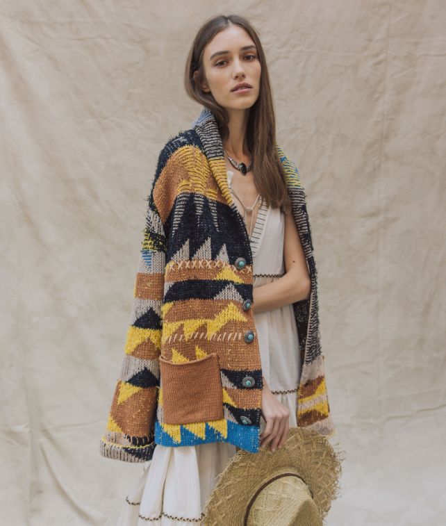 Hoppy Cardigan Navajo In Cotone 