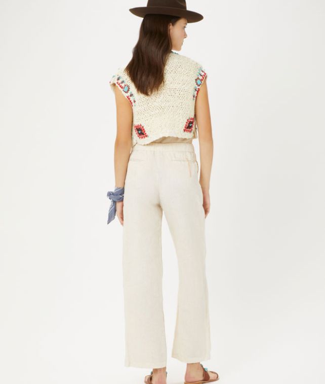 Jaleh Pantaloni Con Coulisse In Lino