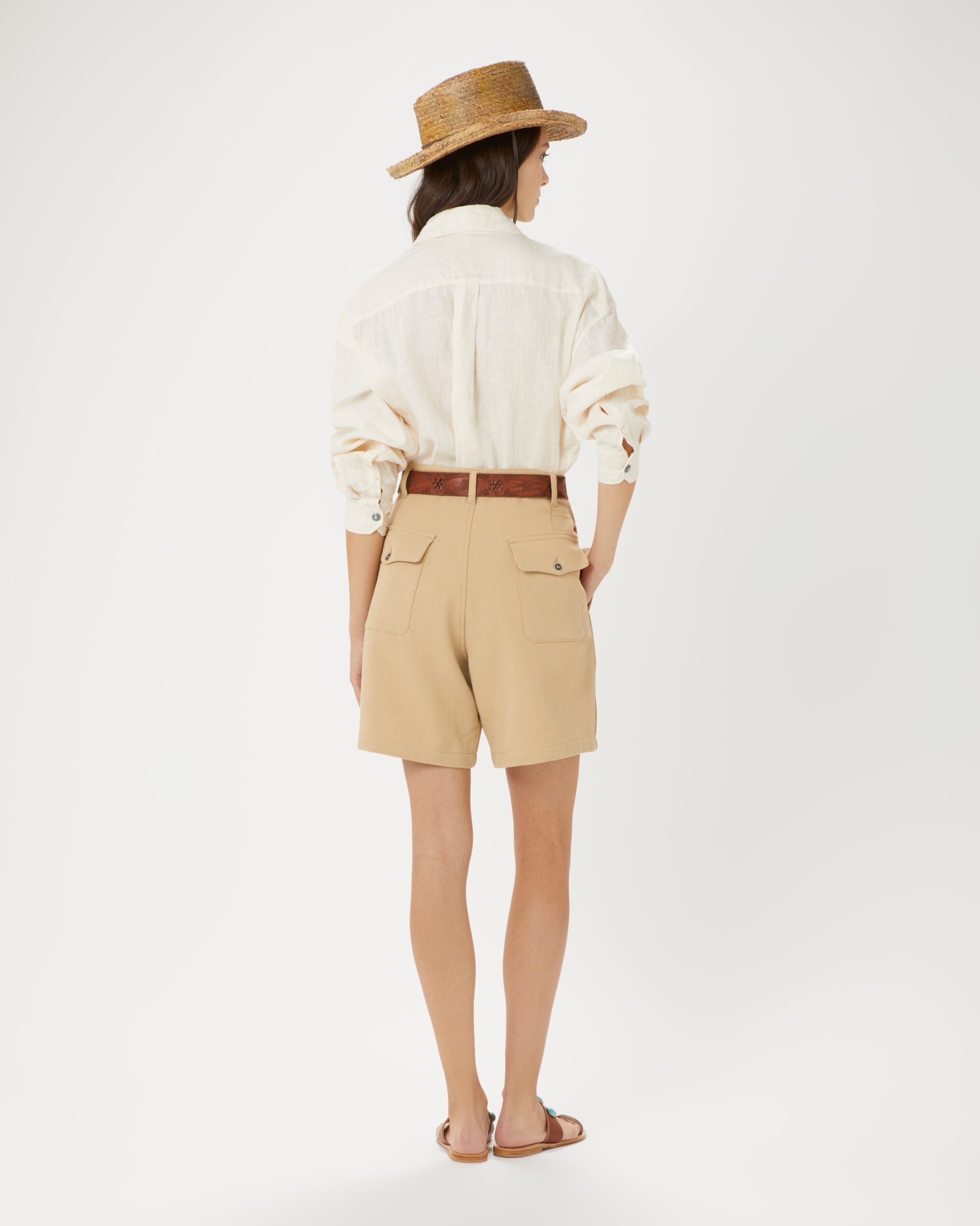 Jillian Bermuda Con Pences in Cotone