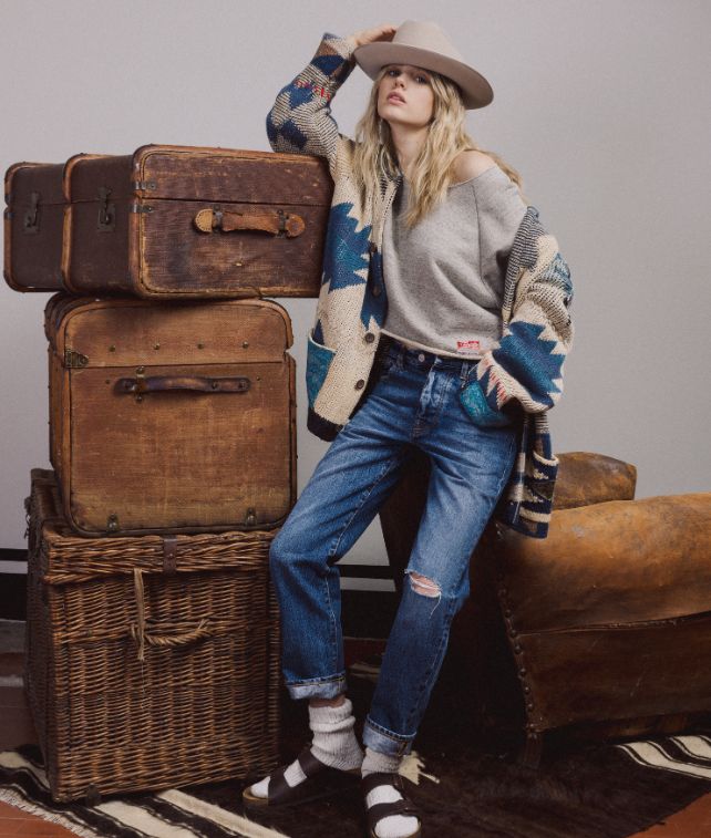 965 John Pantaloni 5 Tasche in Denim Stone Wash