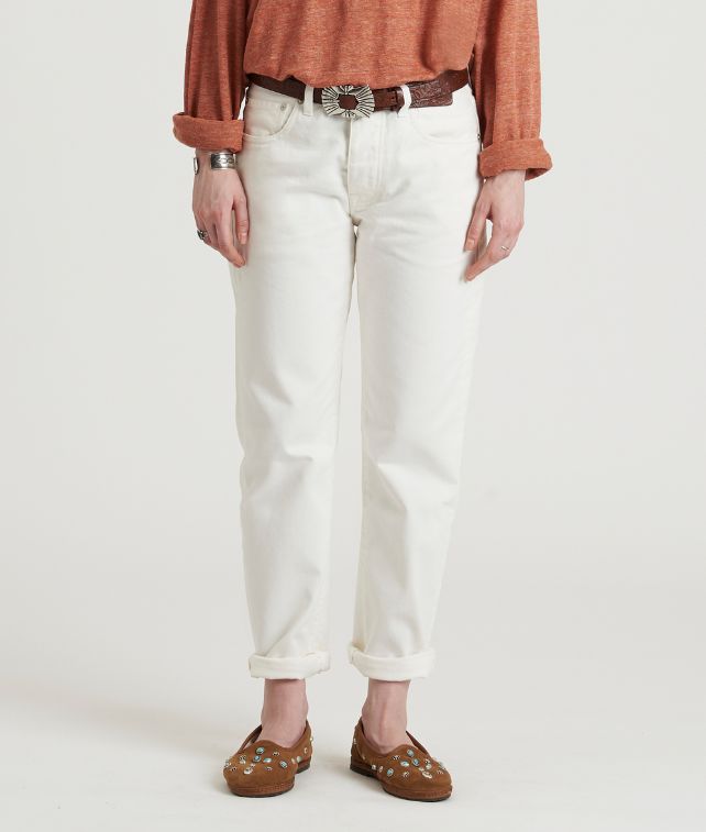 965 John Pantaloni 5 Tasche in Denim White
