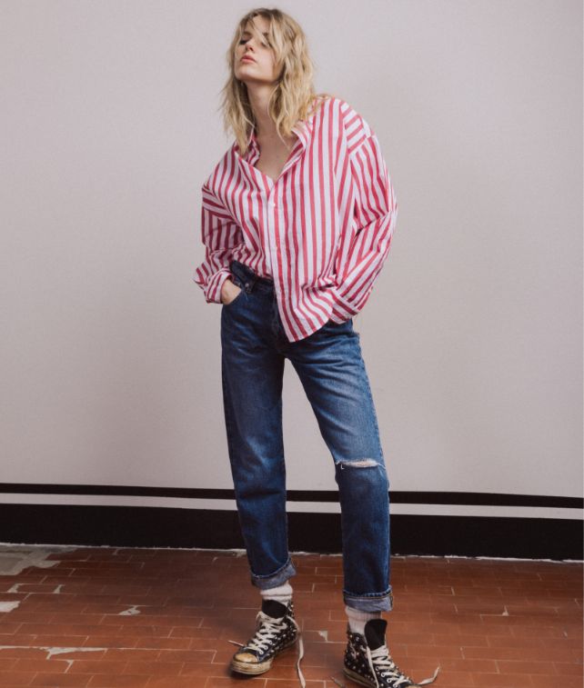 Juliettej Pantaloni 5 Tasche In Denim Stone Wash