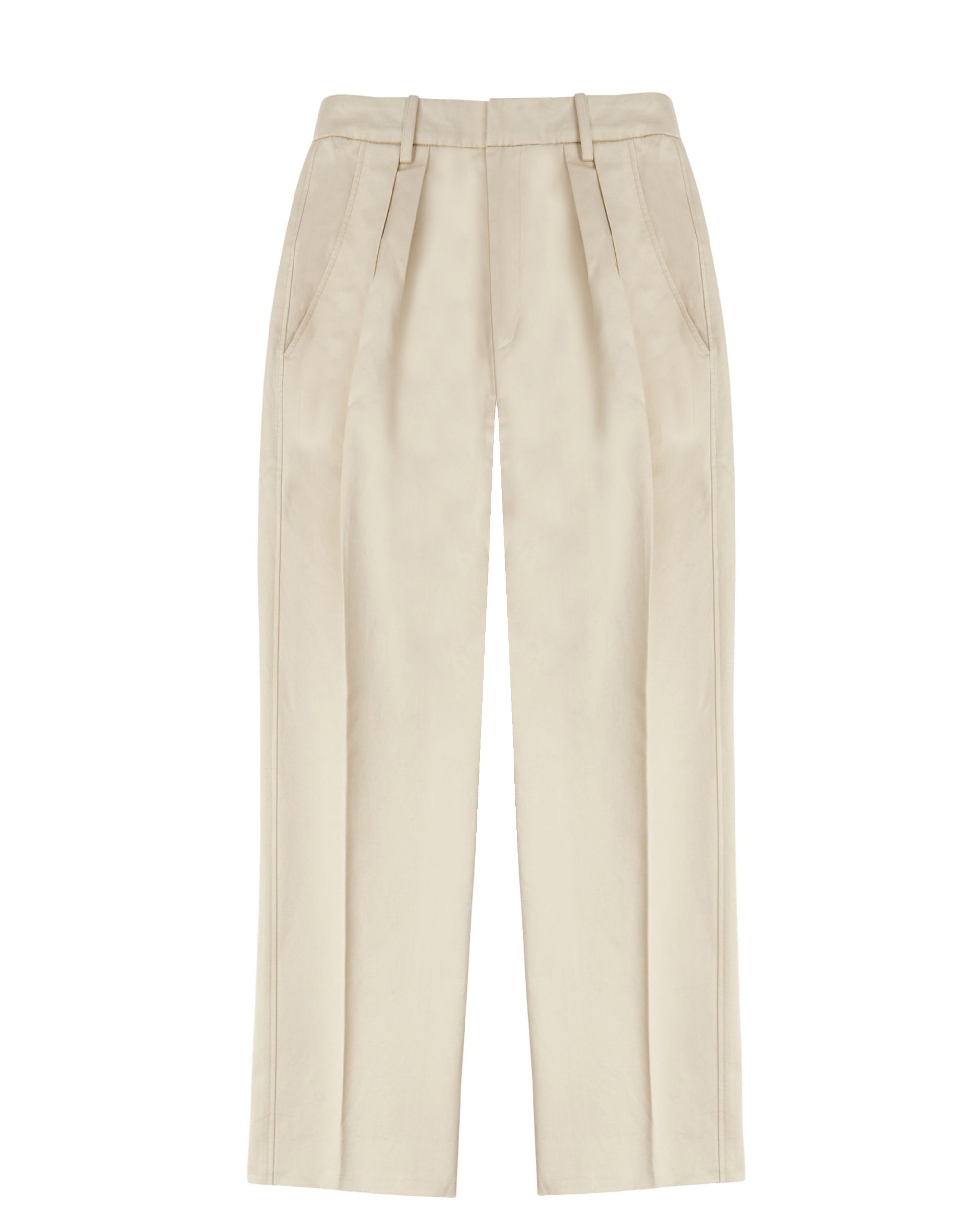 Janet Pantaloni Con Pences In Cotone