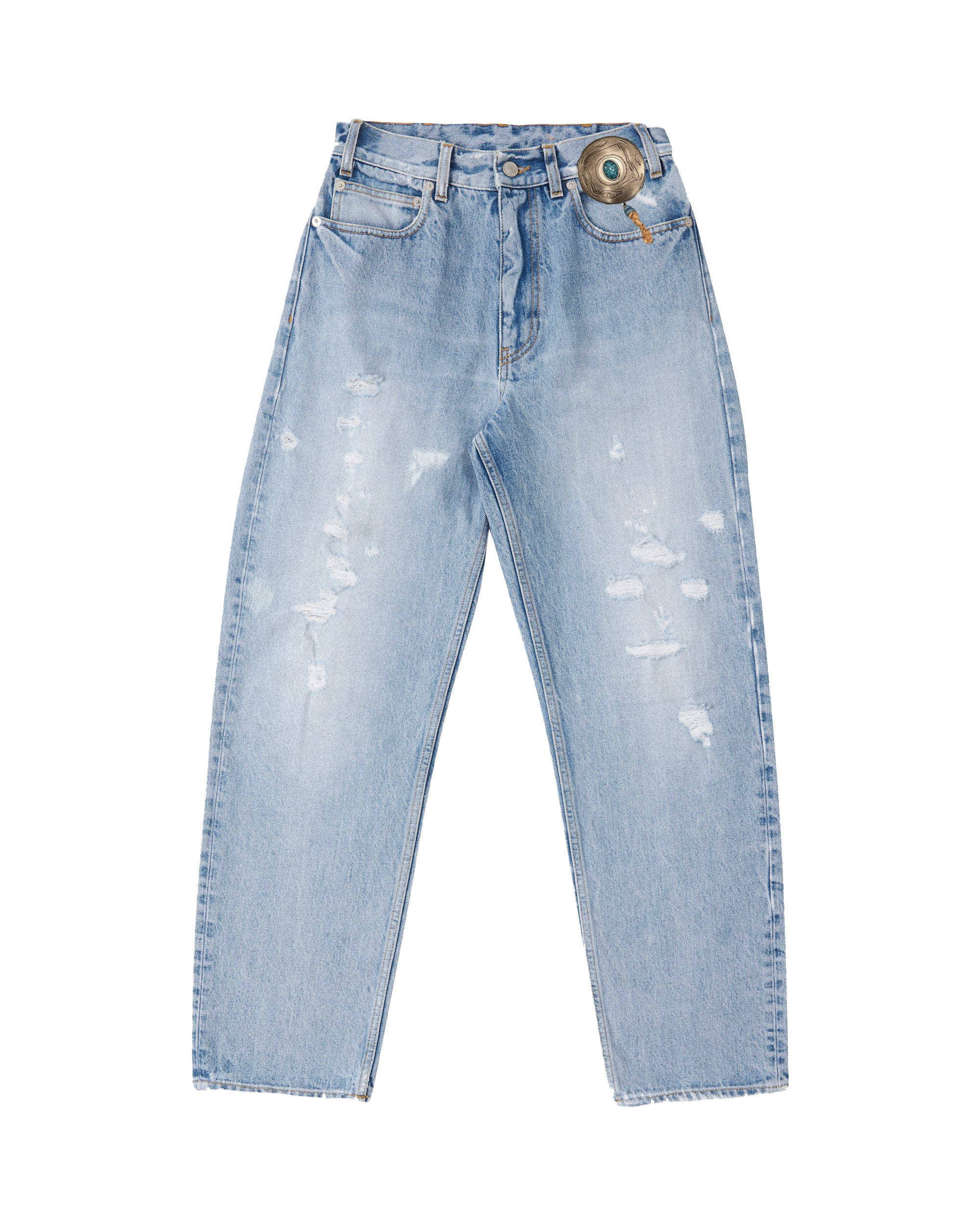 Juliettej Pantaloni 5 Tasche In Denim Bleach Wash