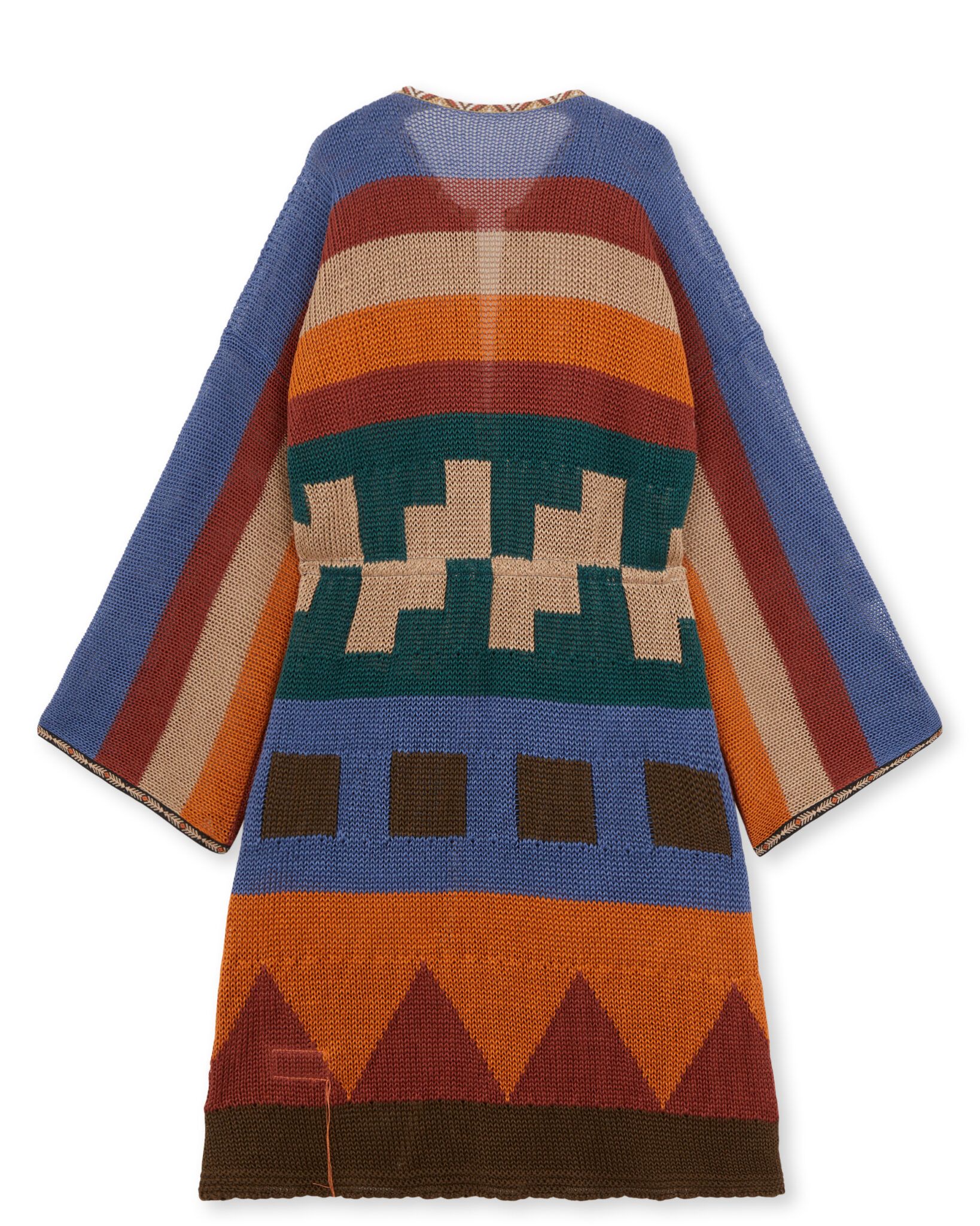 Lara Maxi Cardigan Multicolor In Maglia Di Lino