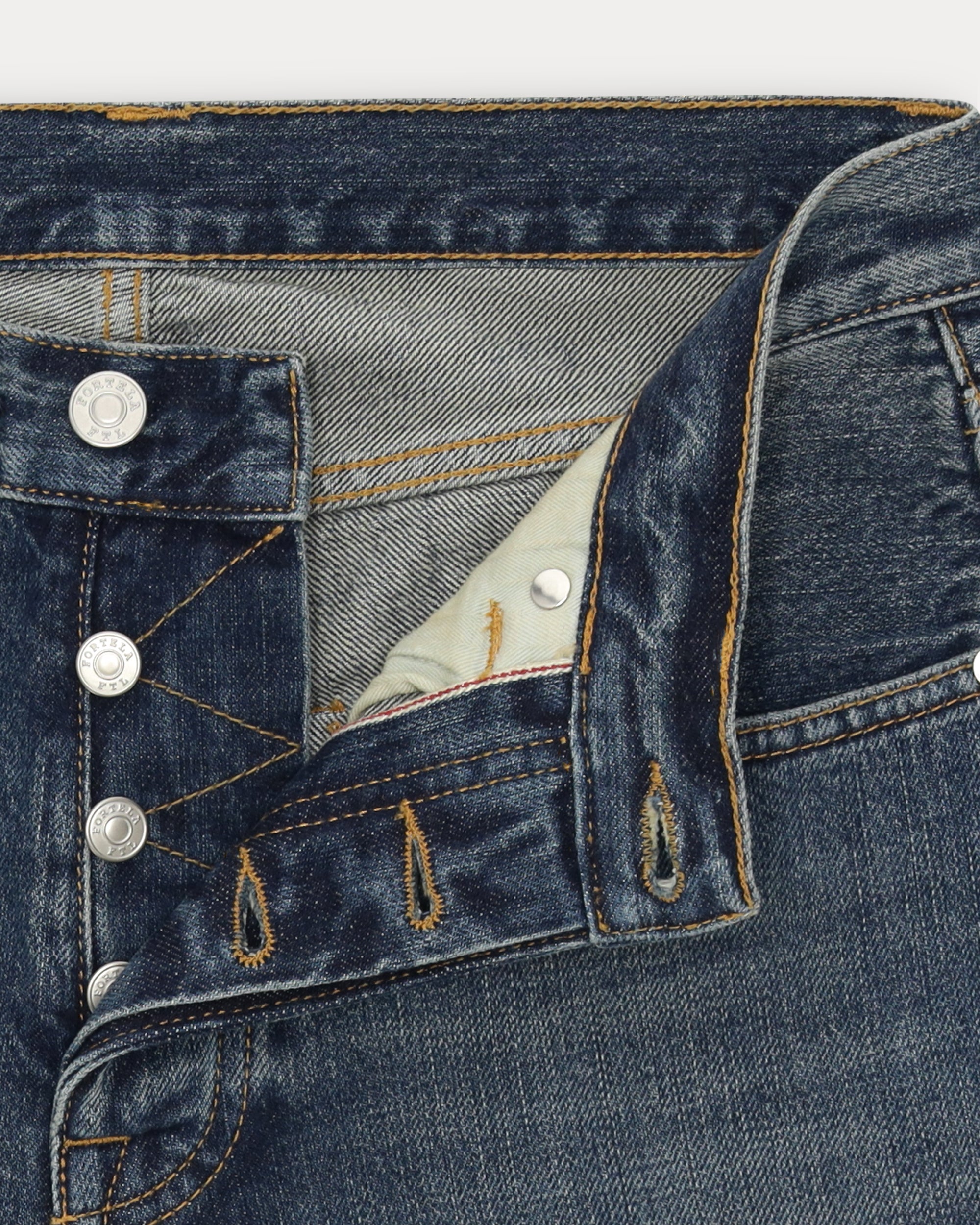 965 John Japan Selvedge Denim 5 Pocket Regular Fit Bleach Wash