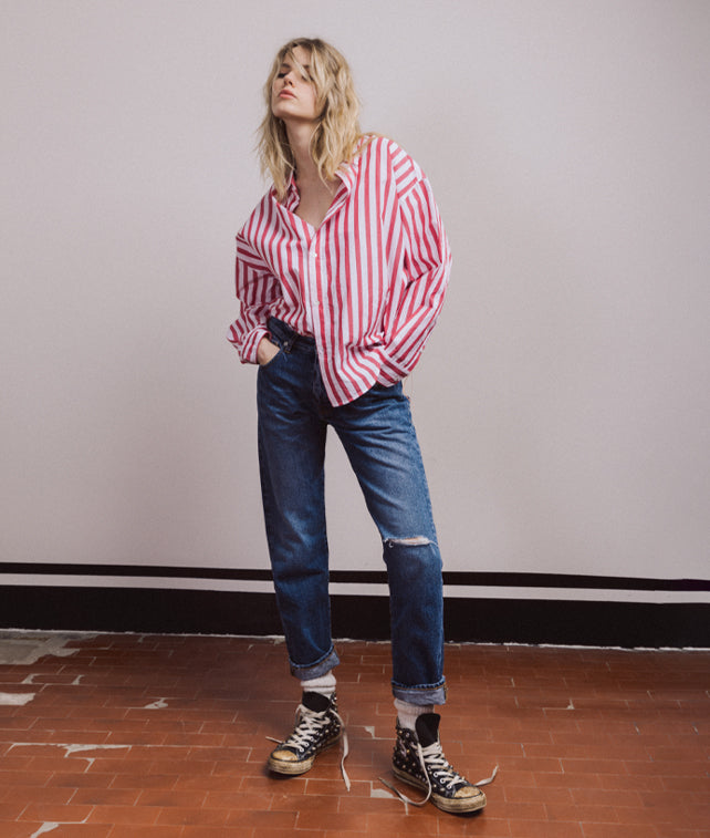 965 John Pantaloni 5 Tasche in Denim Stone Wash