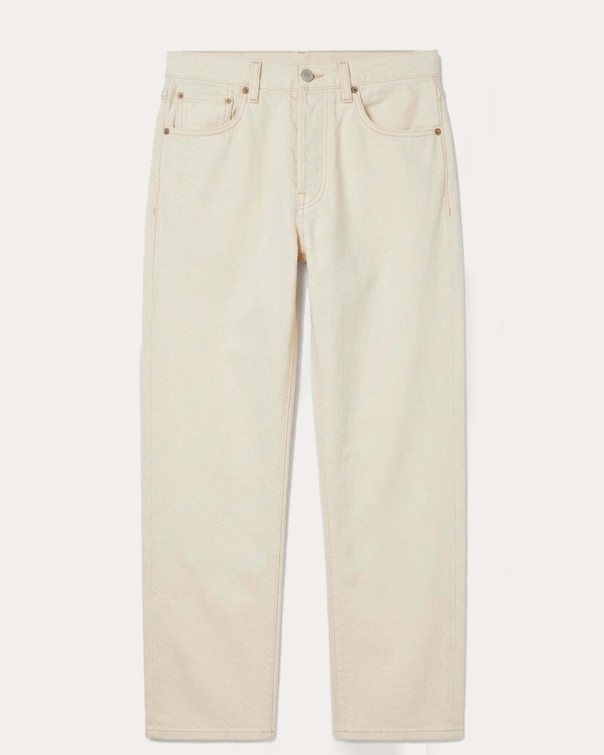 965 John Pantaloni 5 Tasche in Denim Ecrù