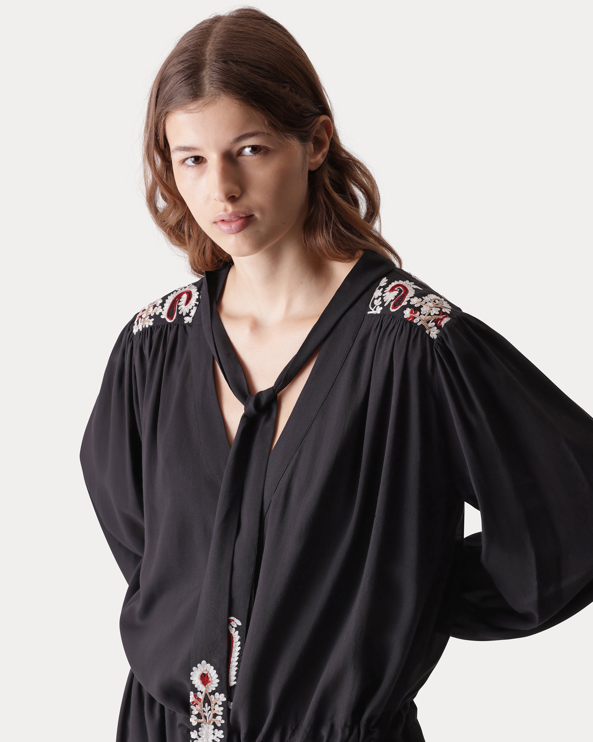 Alana Embroidered Viscose Dress