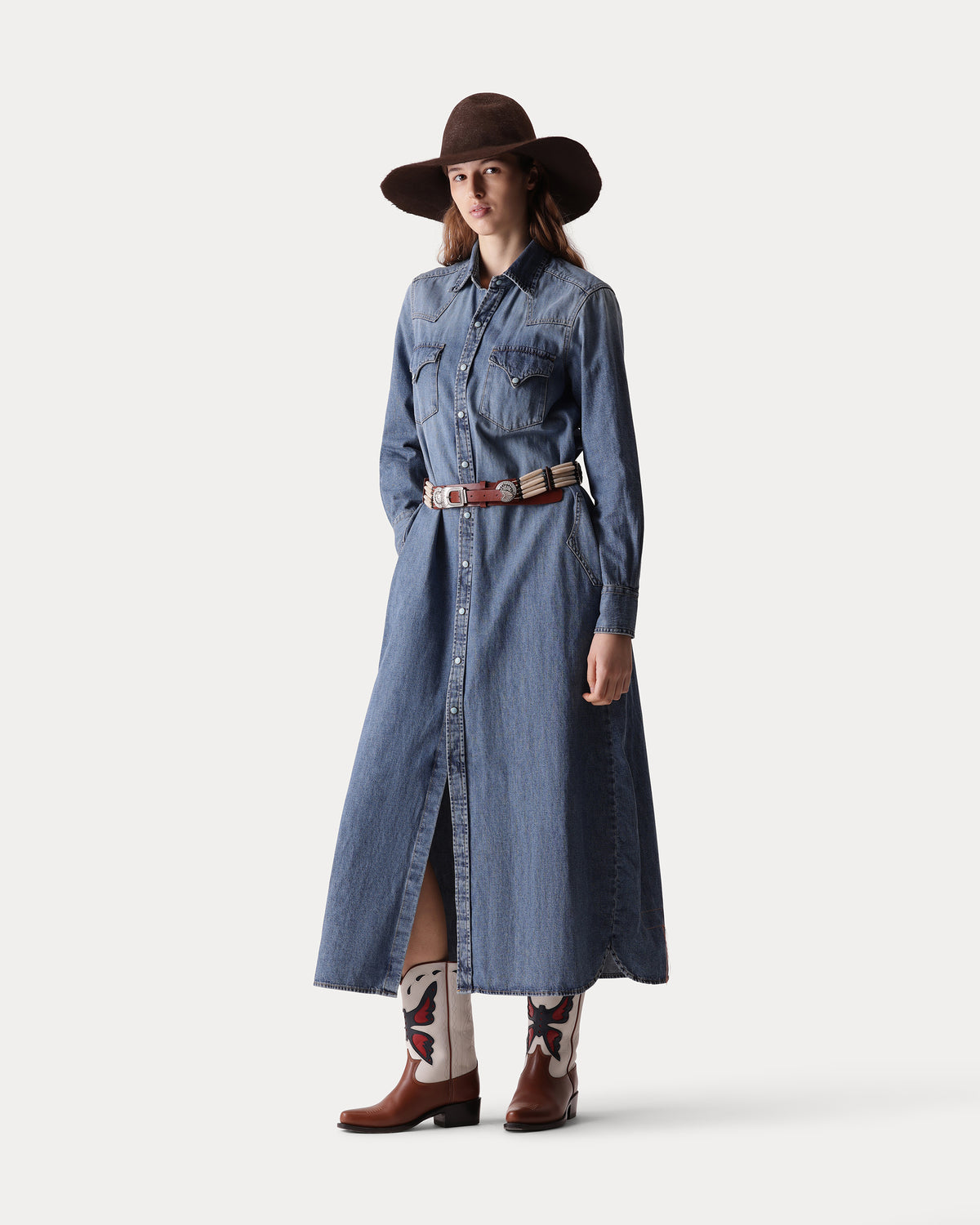 Alissa Abito Chemisier In Japan Denim Stone Wash