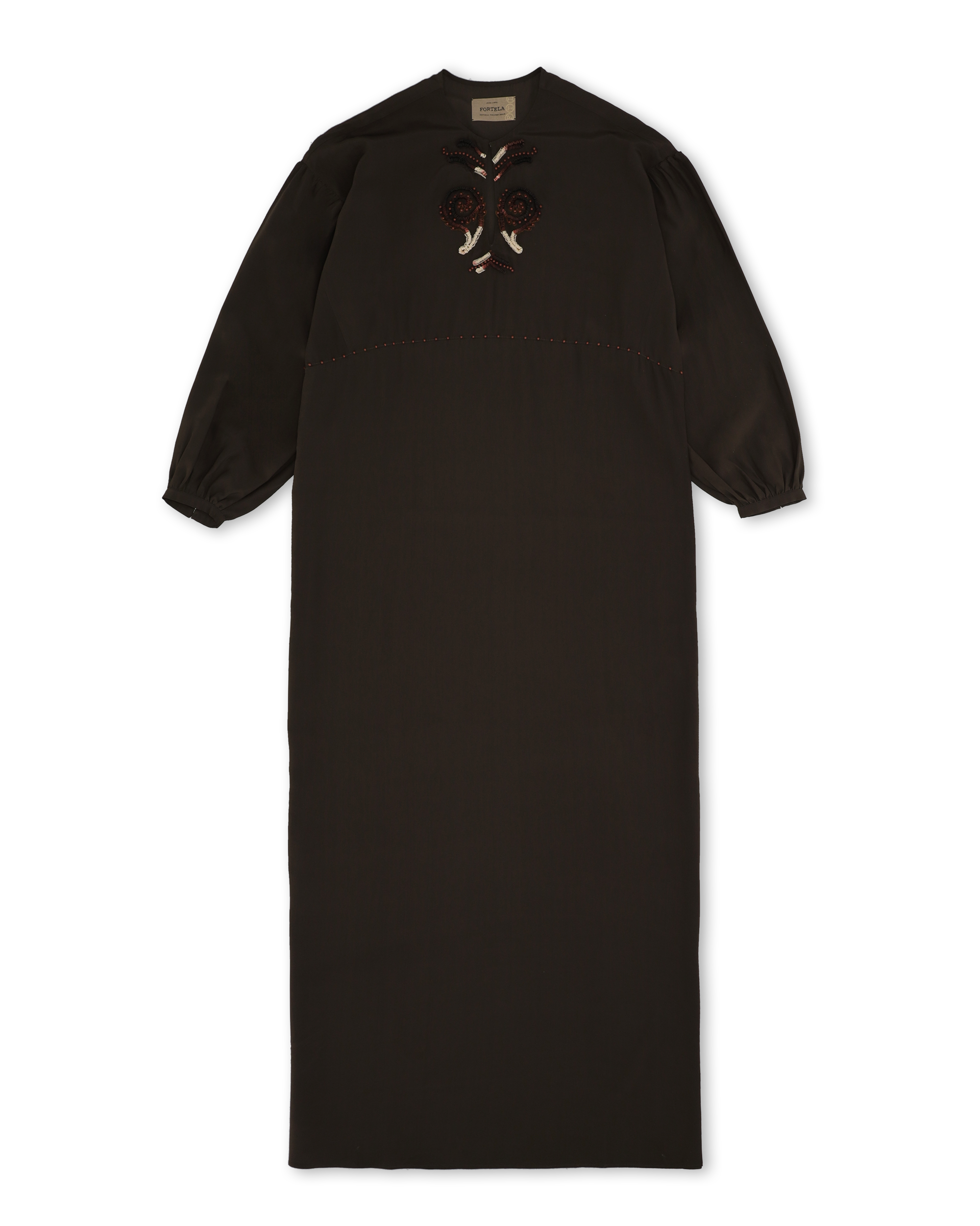 Allegral Abito Ricamato In Crepe di Seta