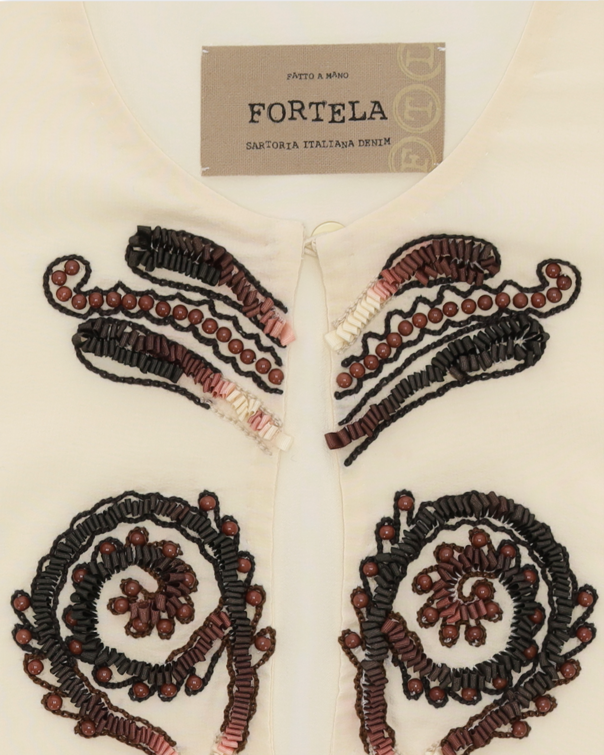 Allegras Embroidered Silk Crepe Blouse