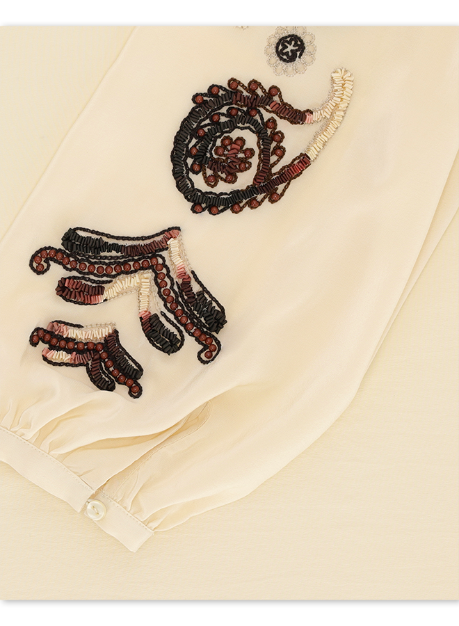 Allegra Camicia Ricamata In Seta