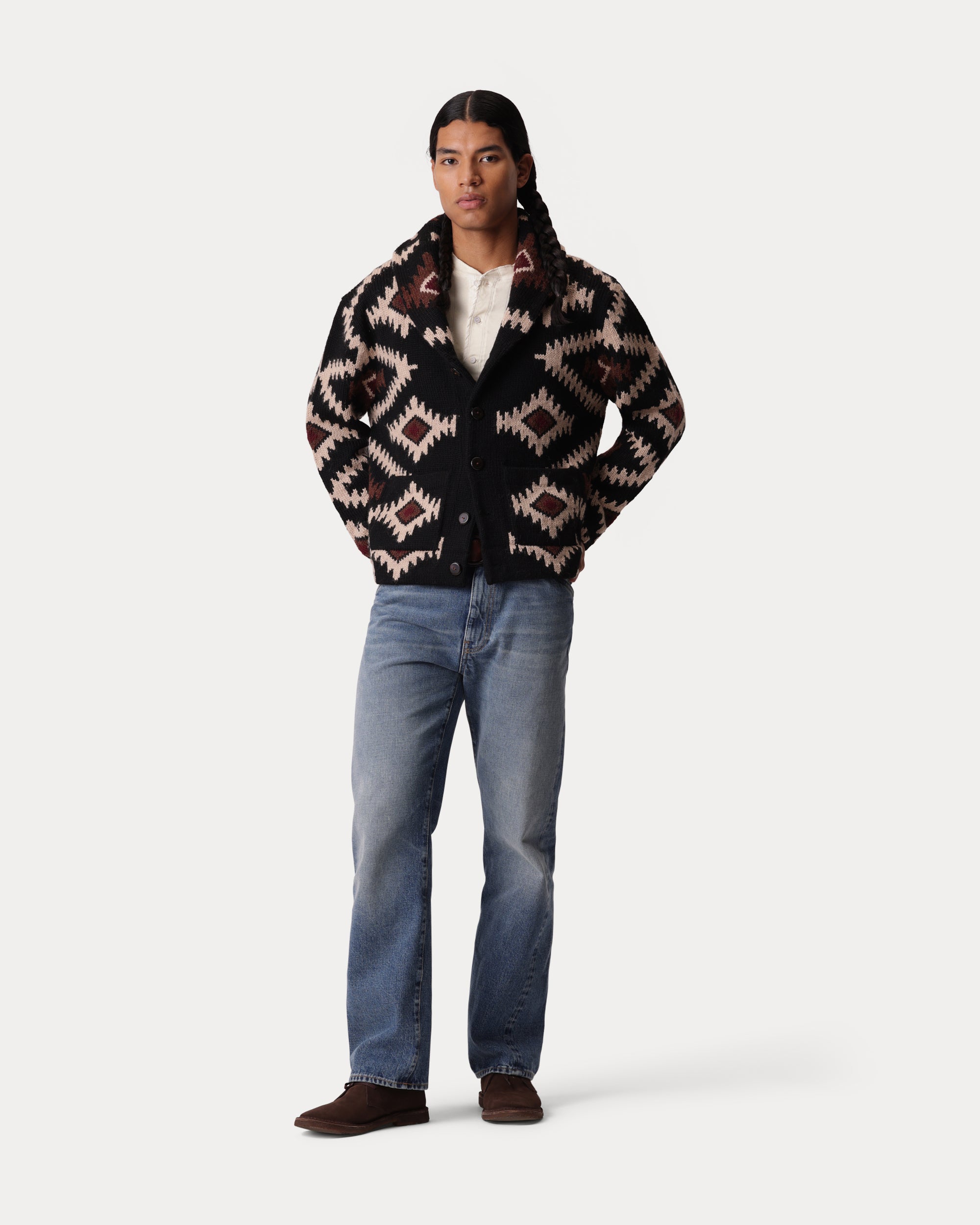 Walter Cardigan in Lana con Motivo Navajo