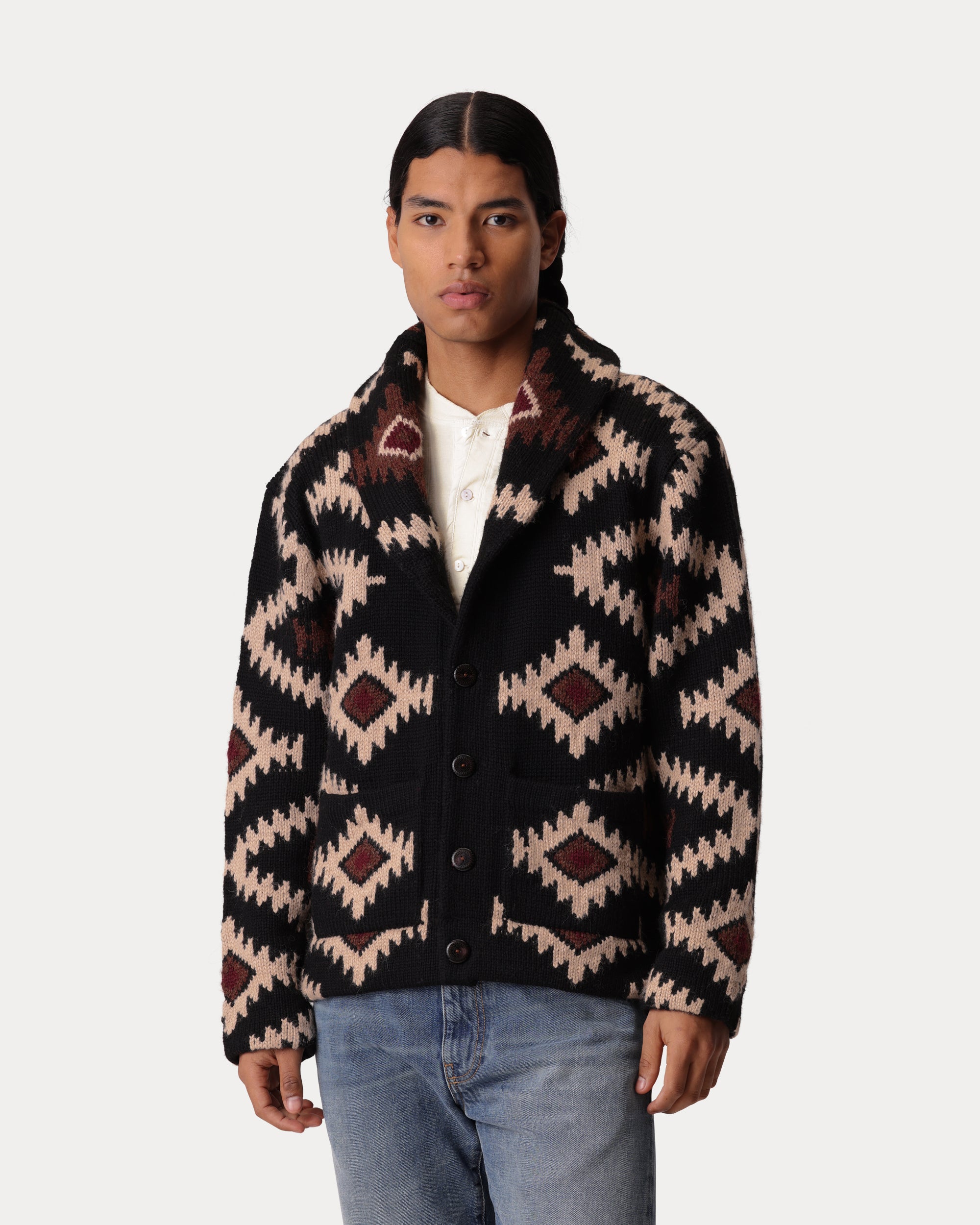 Walter Cardigan in Lana con Motivo Navajo