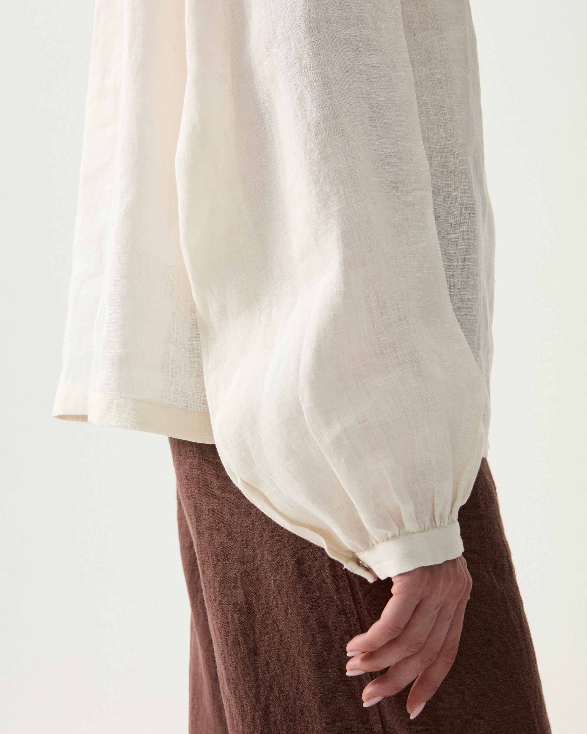 Angele Camicia Ricamata In Lino