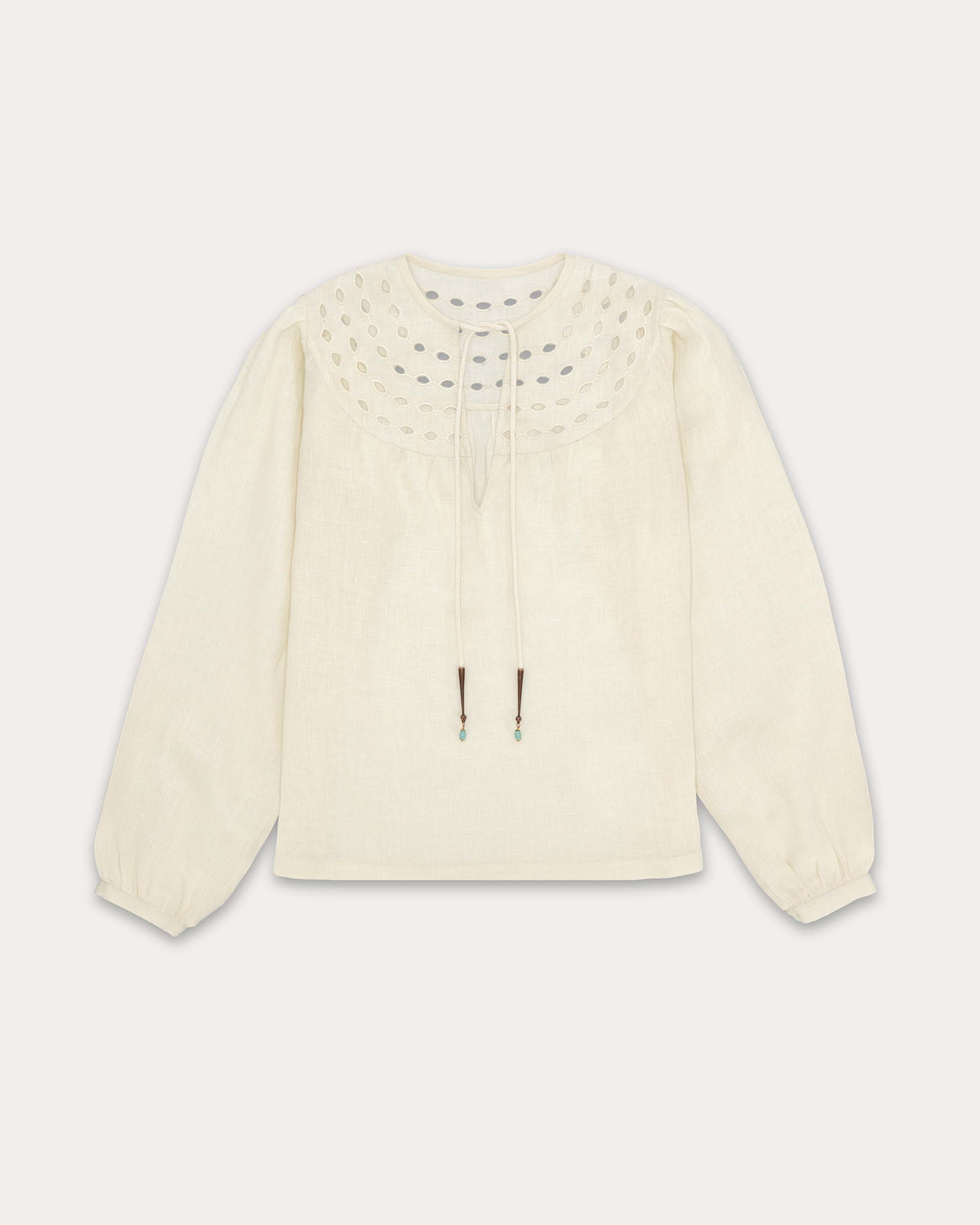 Angele Camicia Ricamata In Lino