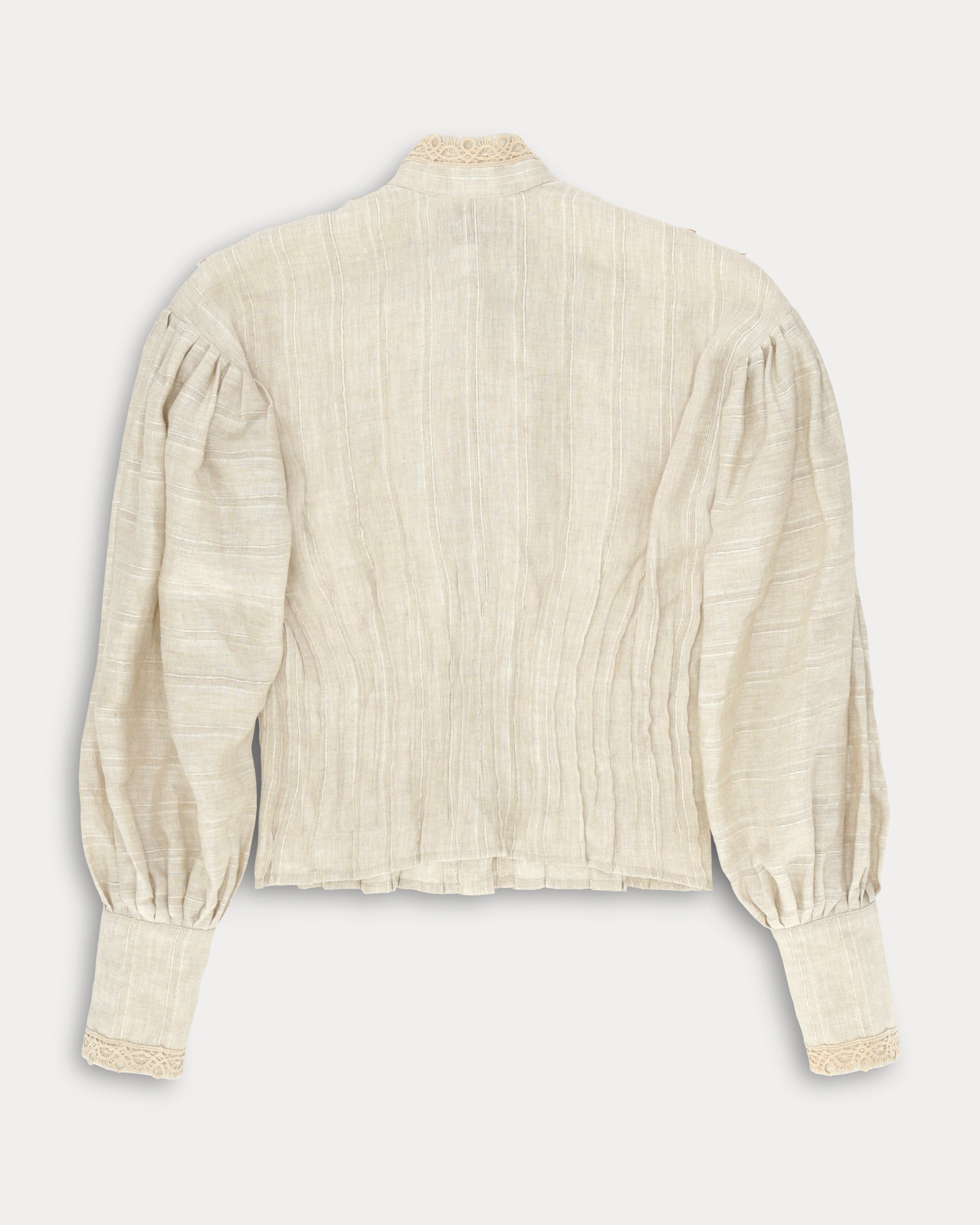 Arlette Blusa in Lino con Ricami in Pizzo