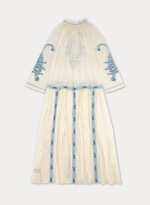 Arsia Embroidered Cotton Muslin Caftan